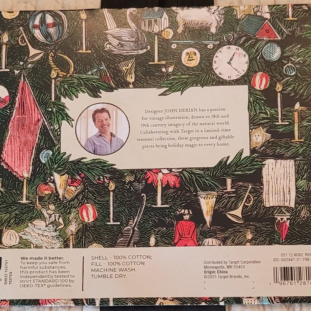 NWT John Derian for Target Reversable King of Hearts Owl Card Throw Quilt - Picture 8 of 8